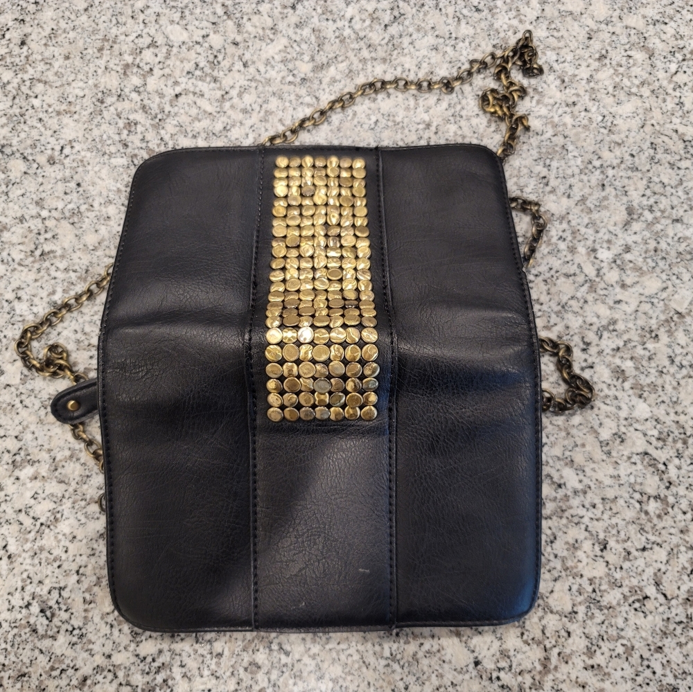 Cross-body Studded Leather Magnetic Clasp Bag - Picture 3 of 11